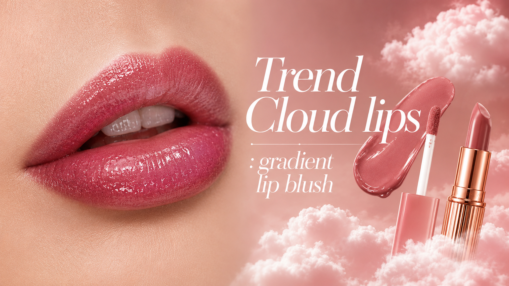 Soft gradient lip blush tattoo, colour at centre with blurred border