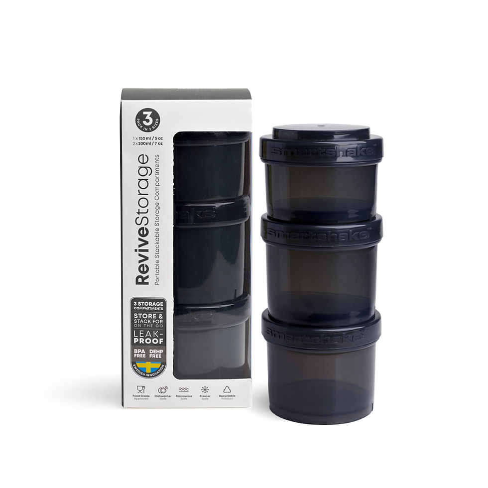 Küçük resim: Smartshake Revive Saklama Kapları Siyah 3'lü Set
