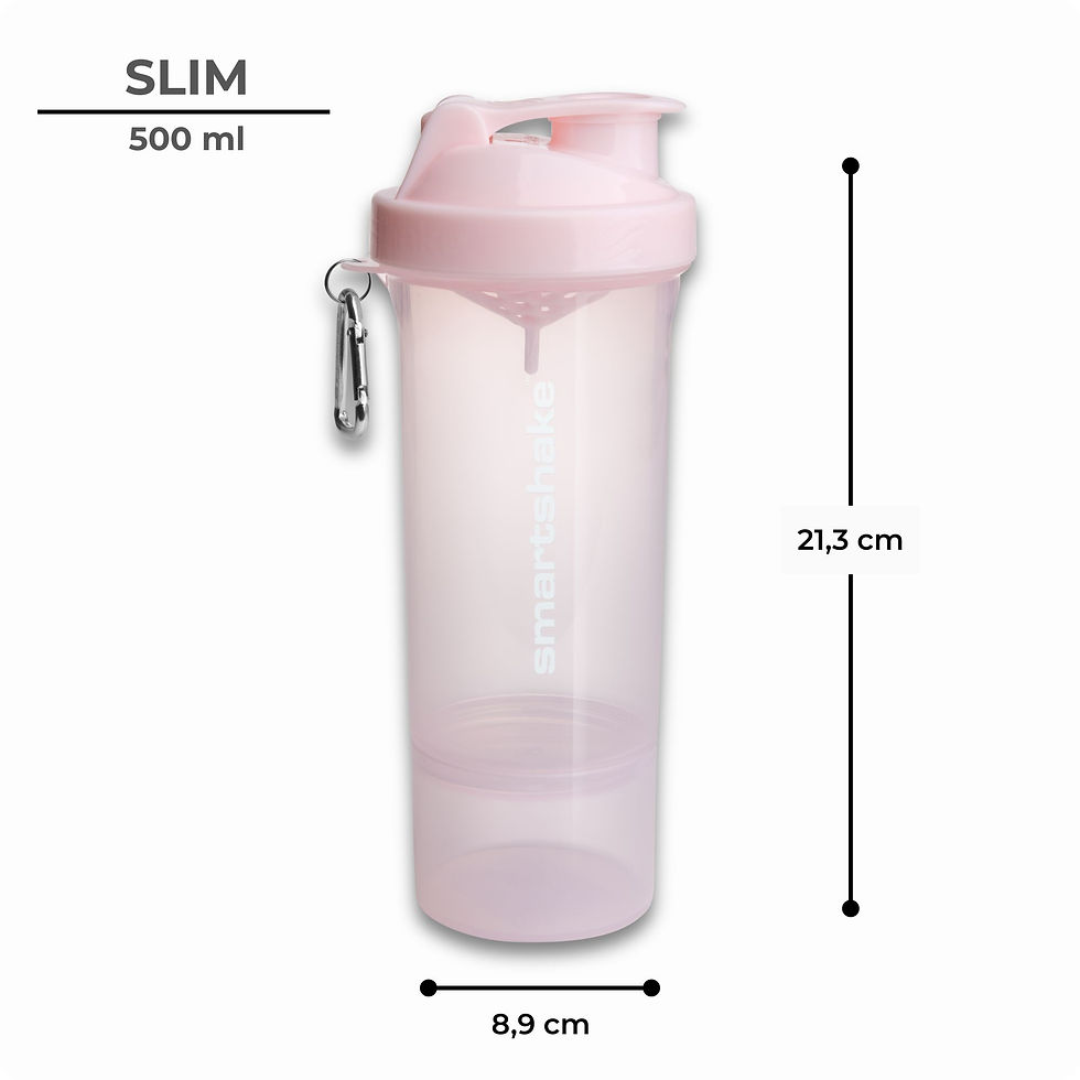 Küçük resim: Smartshake Slim Serisi 500 ml Pamuk Pembe Protein Shaker  