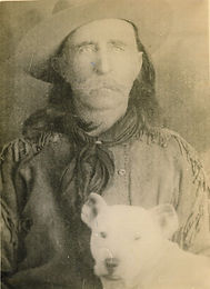 JOHN GEORGE "KOOTENAI" BROWN with JACK RUSSELL DOG