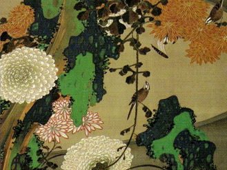 Chrysanthemums by the Stream