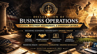 New Declaration: Business Operations, Investments & Ownership Secured Under Trust