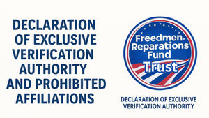 Freedmen Reparations Fund Trust Issues Declaration of Exclusive Verification Authority