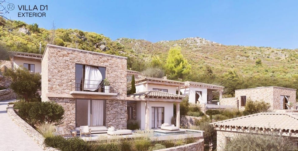 Boutique έργο στο Περιγιάλι - πολυτελείς πέτρινες βίλες σε πλαγιά βουνού