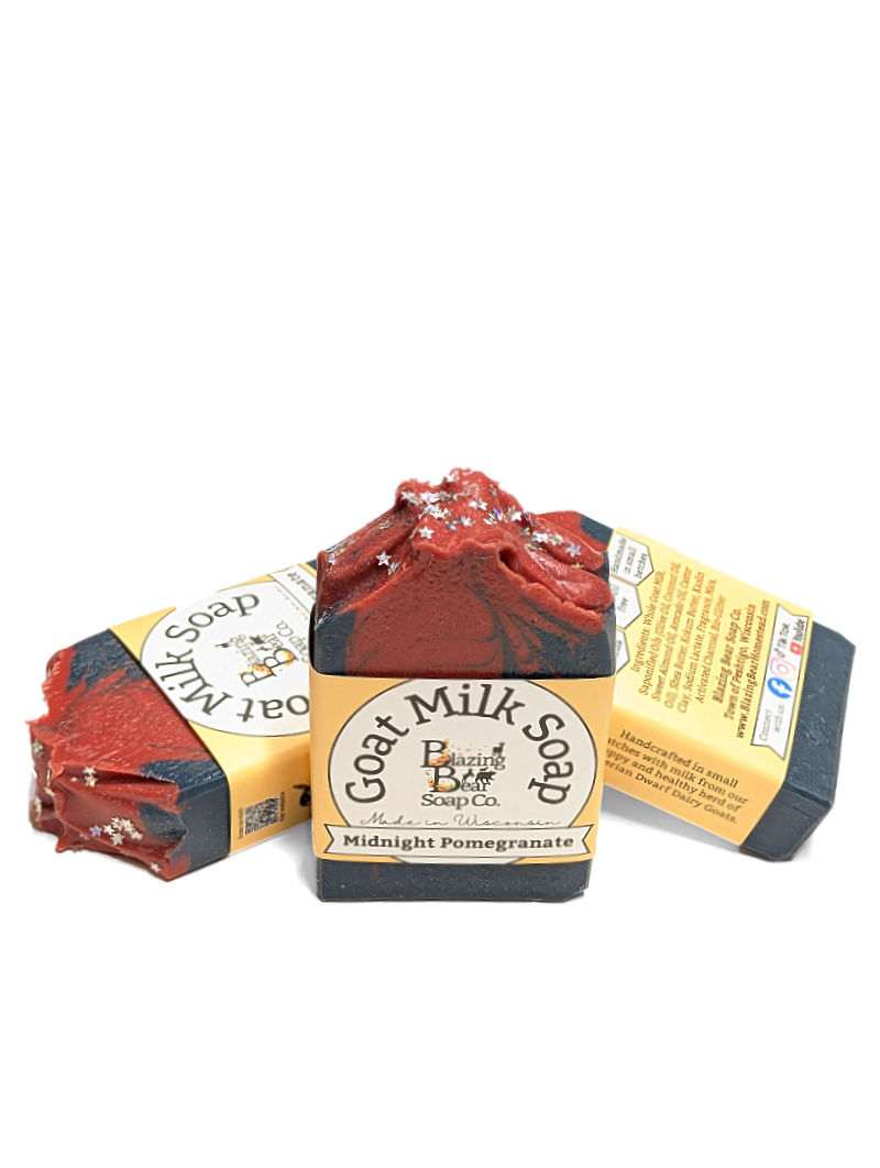 Thumbnail: "Midnight Pomegranate" Tall Skinny Goat Milk Soap Bar