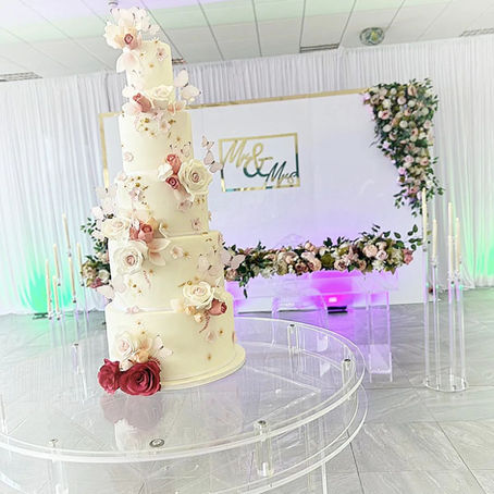 blush pink wedding cake sugar flowers