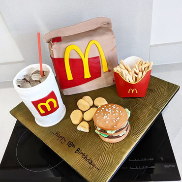 sculpted McDonalds cake