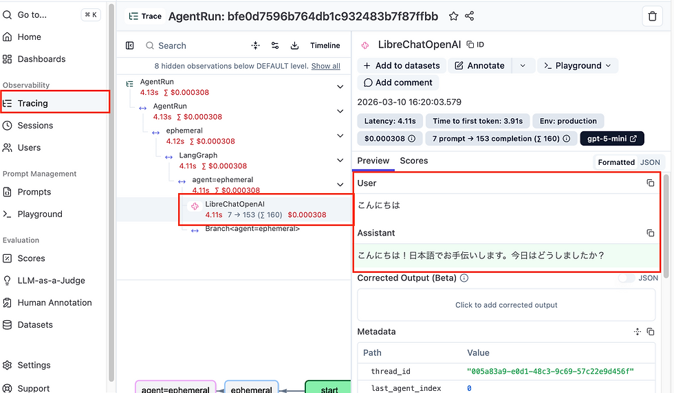 Langfuseトレース