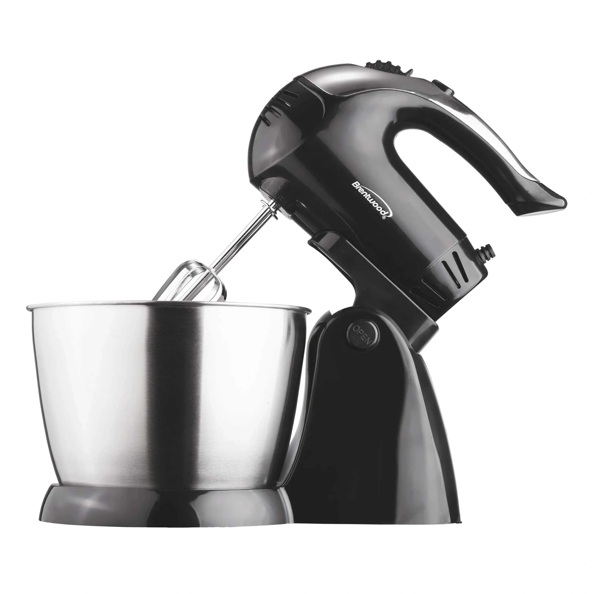 Brentwood 3 Qt. 5-Speed Stand Mixer with Steel Bowl - Black