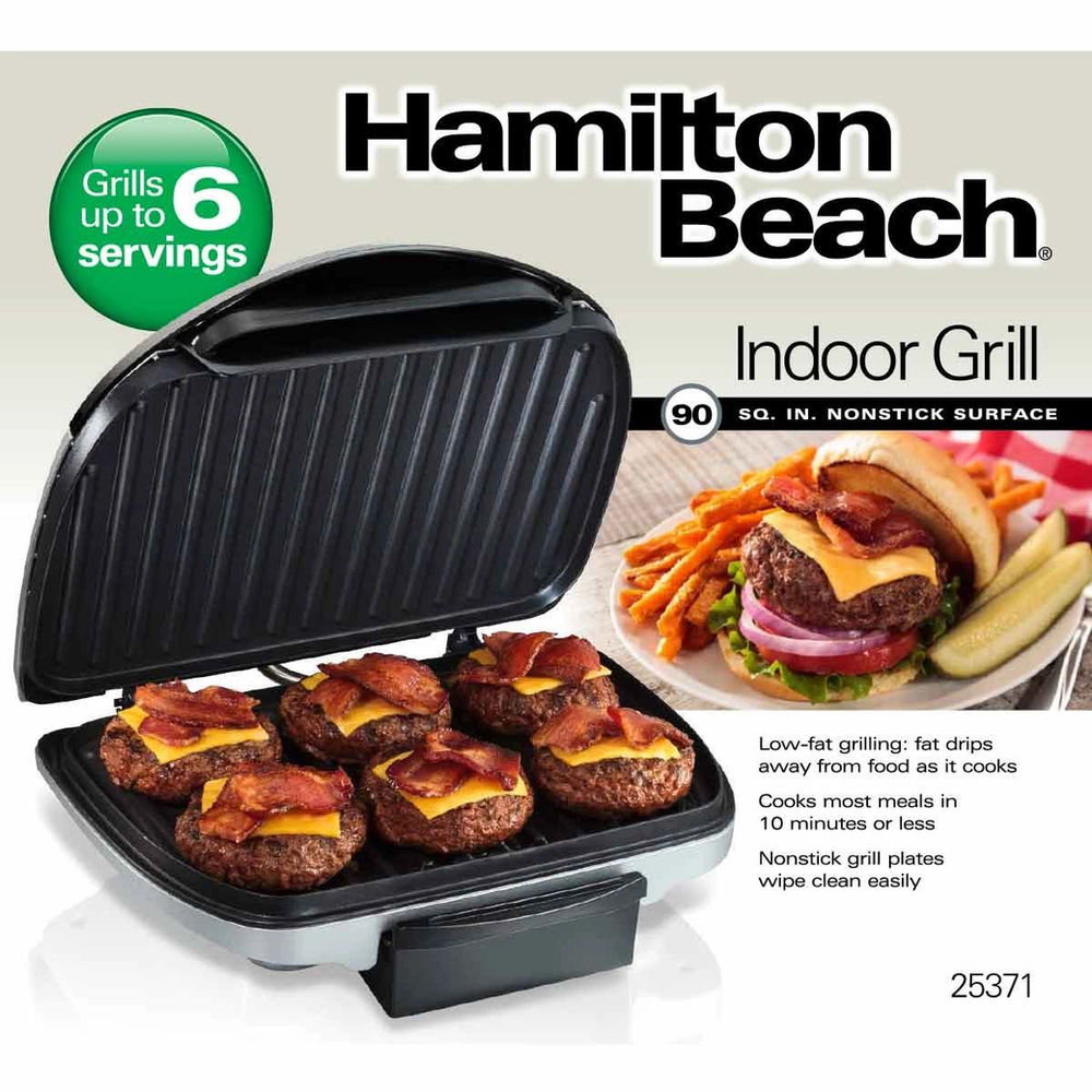 Hamilton Beach Silver Plastic Indoor Grill with Non-Stick Plates