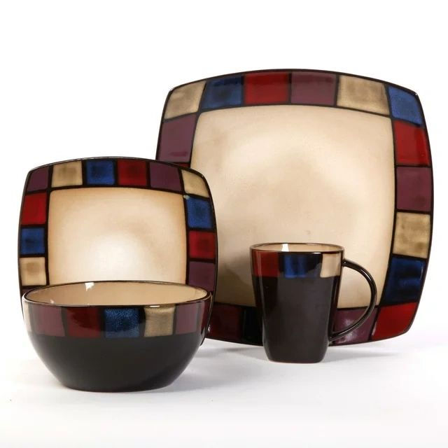 Gibson Elite Soho Lounge 16 Pc. Mosaic Dinnerware Set