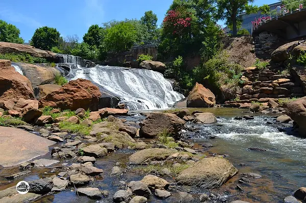 Scenic Falls Park waterfall cascading over rocks
