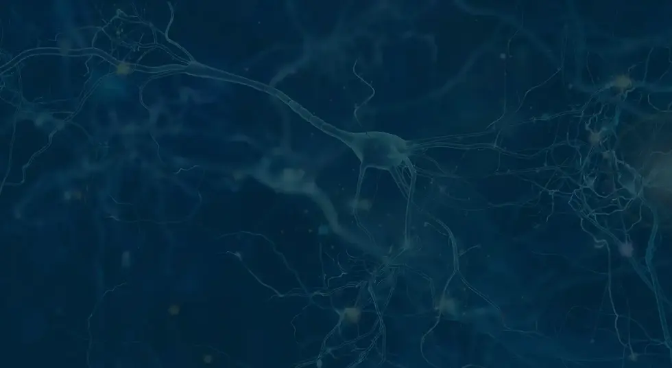 Abstract illustration of neural network connections with a blue background.