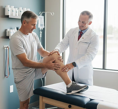 Physician consulting a patient in exam room at CMC MD clinic