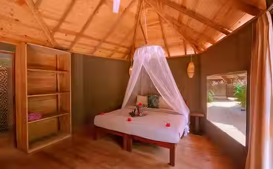 Spacious Standard Bungalow with comfortable beds and natural decor