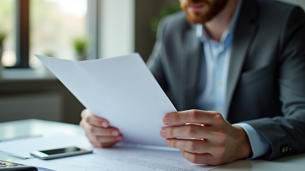Eye-level view of a financial advisor explaining tax documents