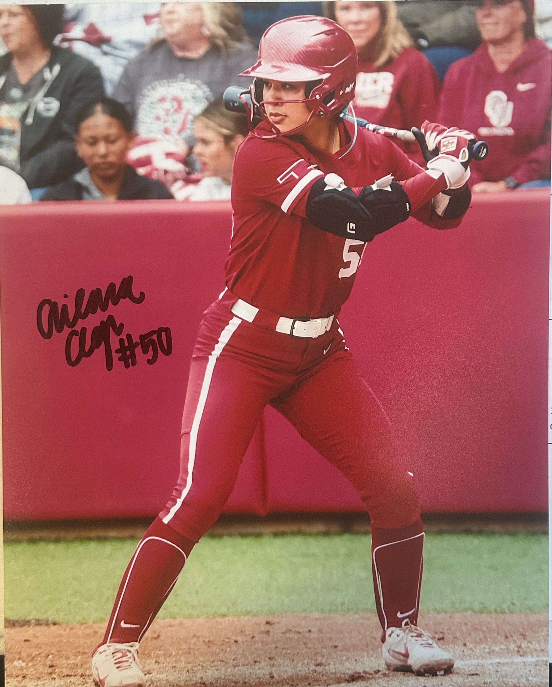 Ailana Agbayani Autographed Photo - Batting Full