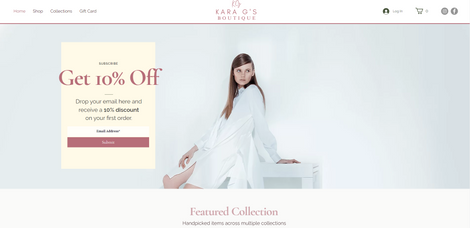 Kara Gs Boutique Lead Capture In Page