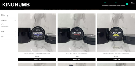 Kingnumb Shop Page