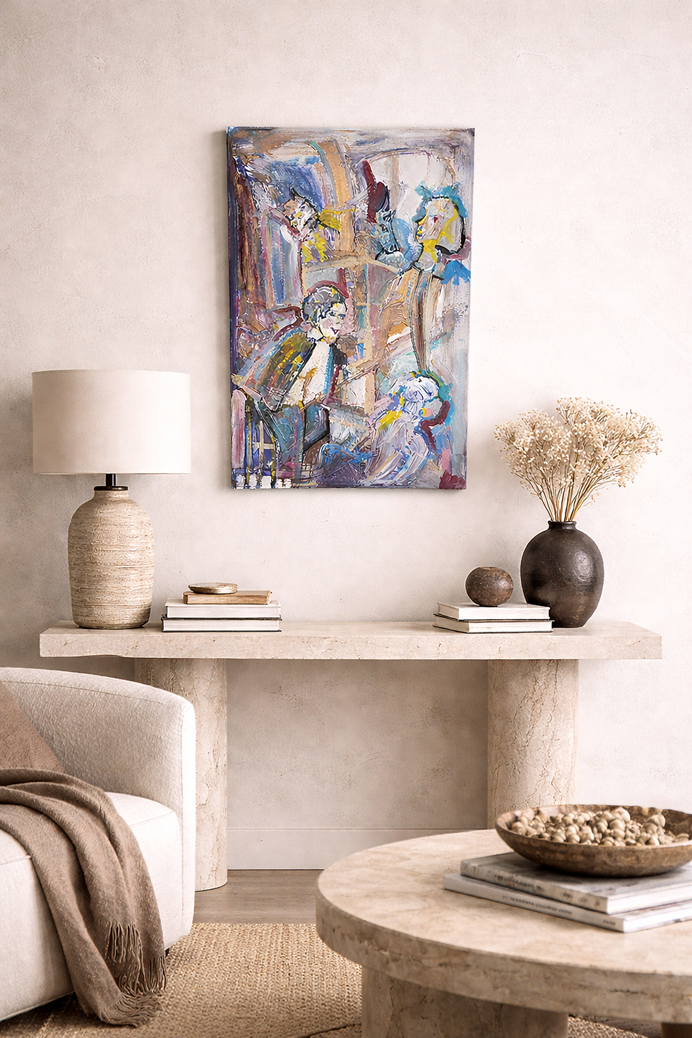 Modern living corner with vibrant art.png