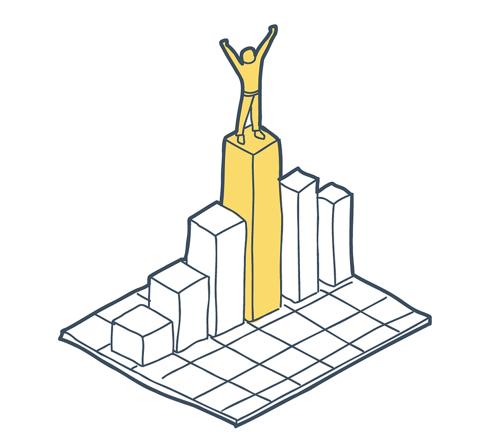 isometric illustration of a graph, decorative