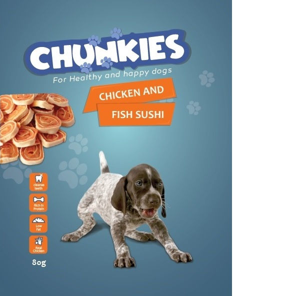צ'אנקיז חטיף סושי עוף וסלמון 80 גרם Chunkies