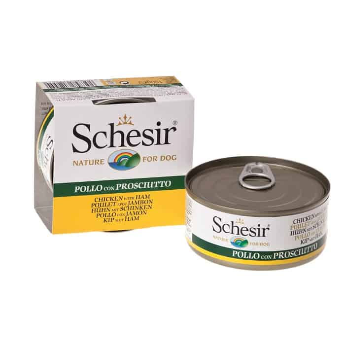 שזיר מעדן עוף עם ירך חזיר לכלבים 150 גרם Schesir