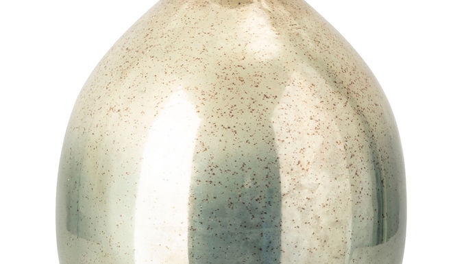 KOMI TALL GLASS BOTTLE W/ALUMINUM STOPPER