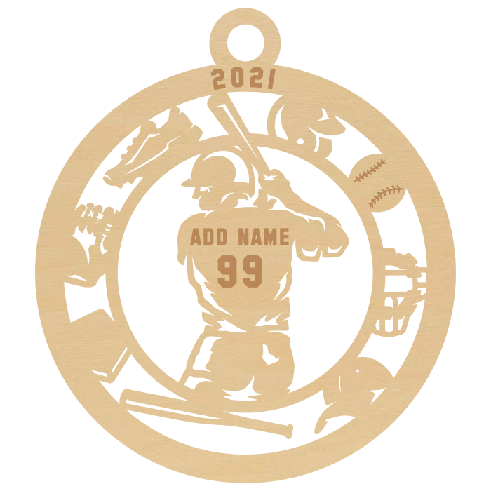 Thumbnail: Laser Engraved Sports Themed Christmas Ornaments (Male)