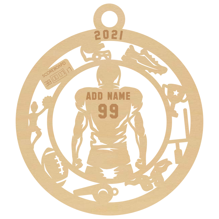 Thumbnail: Laser Engraved Sports Themed Christmas Ornaments (Male)