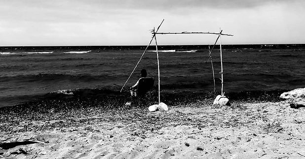 Monochrome beach