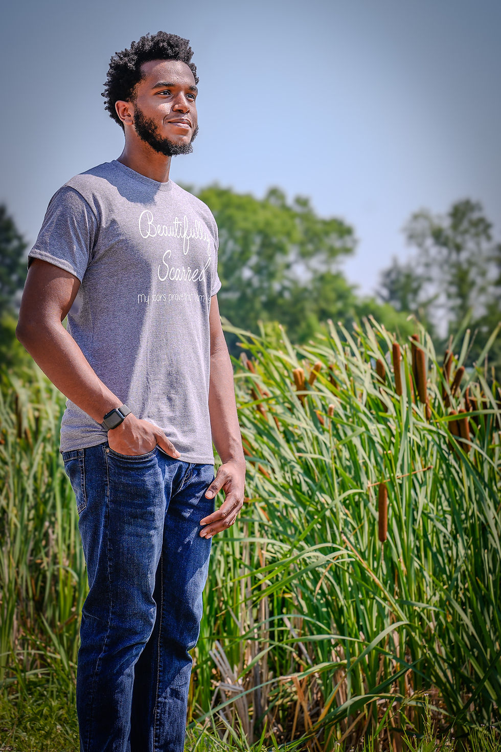 Thumbnail: Beautifully Scarred T-shirt (Short Sleeve)White Lettering