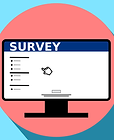 Computer screen with word "survey".