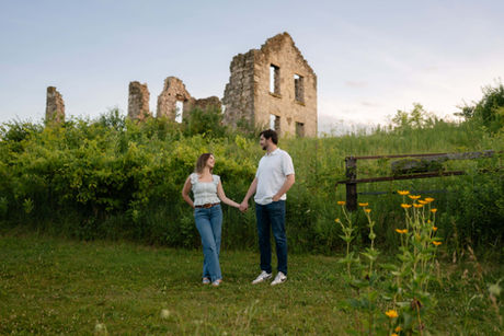 matz farmstead ruins engagement photos