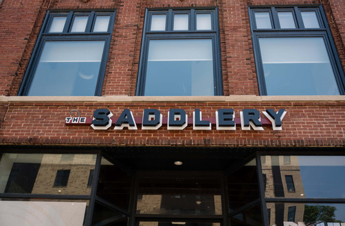 bride getting ready at the saddlery