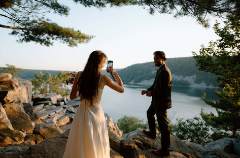 devils lake hiking elopement east bluff trail