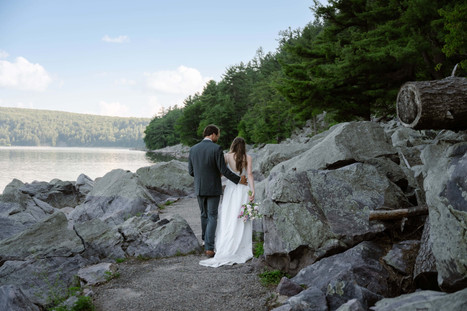 tumbled rocks trail wedding devils lake