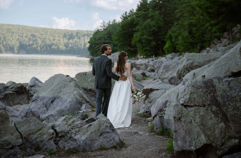 tumbled rocks trail wedding devils lake