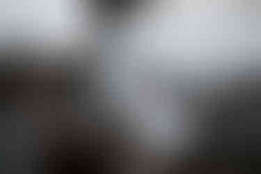 bride and groom on tumbled rocks trail devils lake