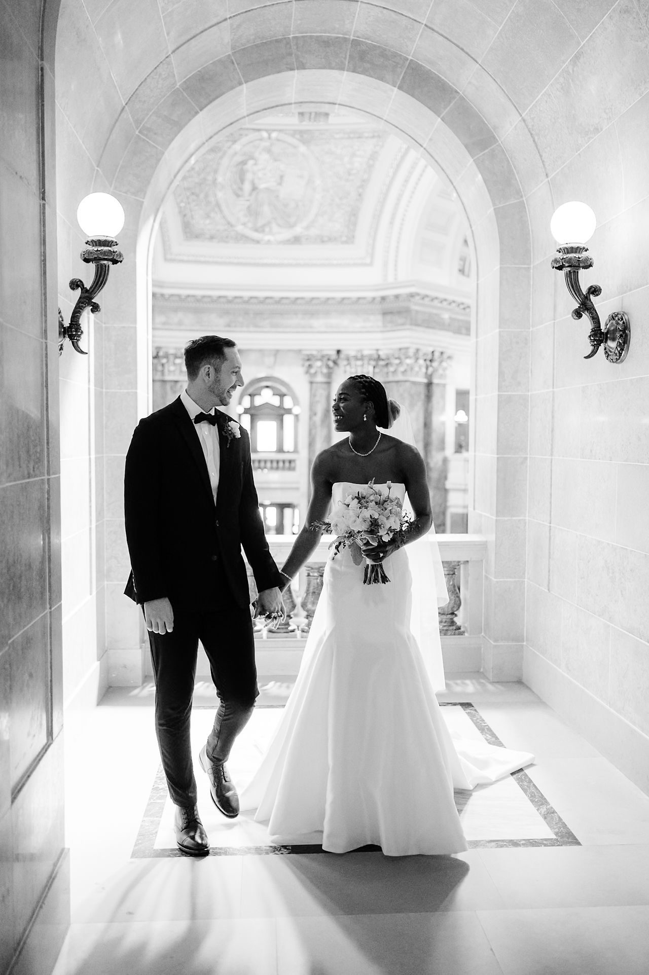 Elegant Wedding Photos at the Capitol in Madison, Wisconsin