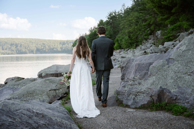 tumbled rocks trail wedding devils lake