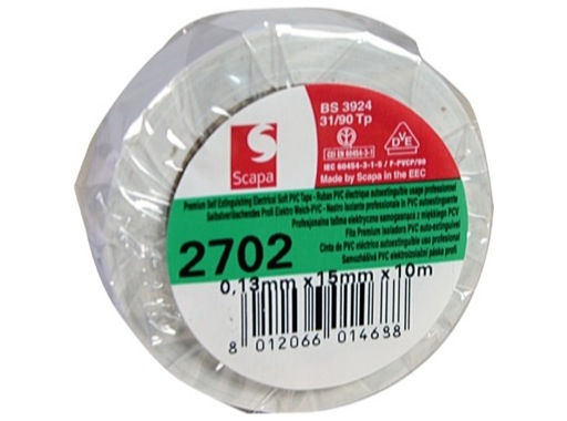 SCAPA • ADHÉSIF PVC BLANC 15MM X 10M