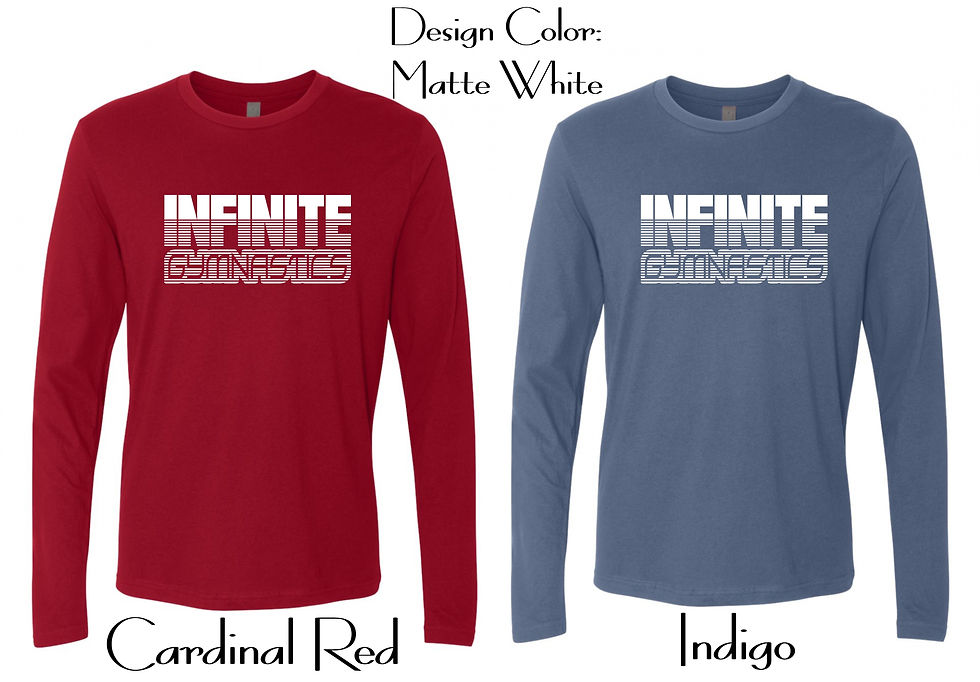 Thumbnail: Infinite Gymnastics ~ Adult Unisex Long Sleeve Shirt - Design: IG Lines