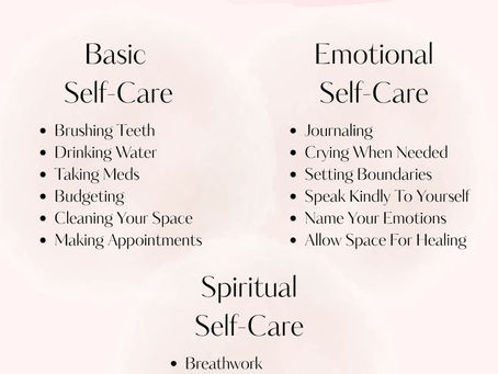 Let's talk "self care."