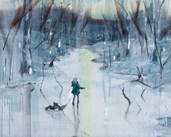 크로싱 Crossing_Pigment on Korean paper_80.3x100.0cm_2014