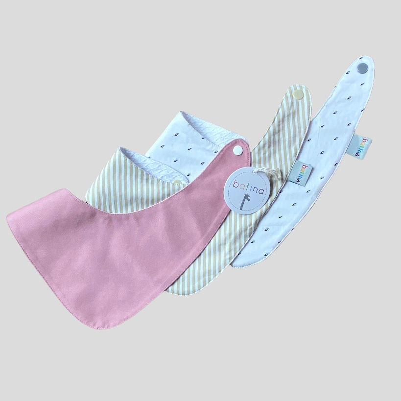 Miniaturbild: 3er-Set HALSTÜCHER Beige/Weiss/Rosa