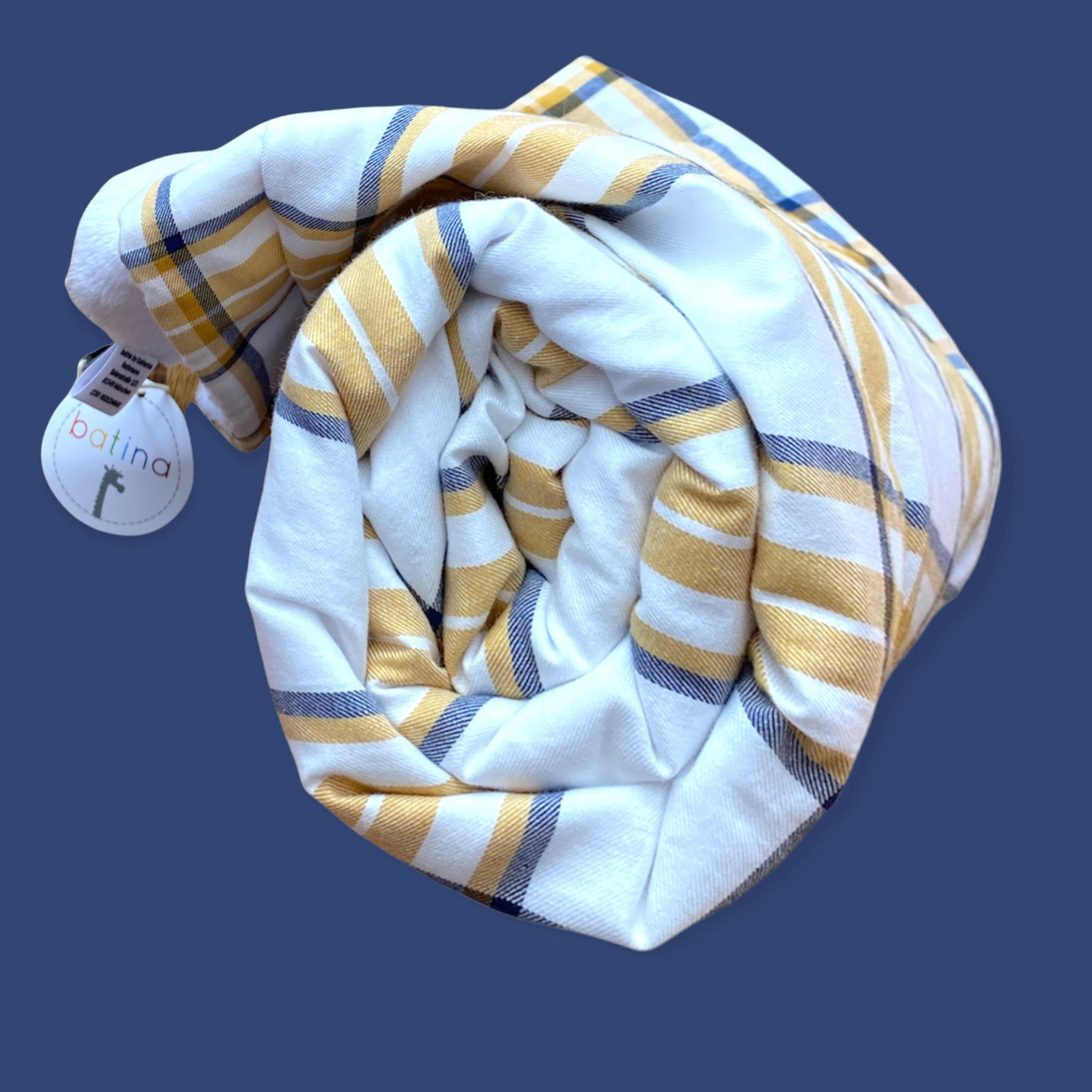 BABYDECKE gelb/weiss/blau