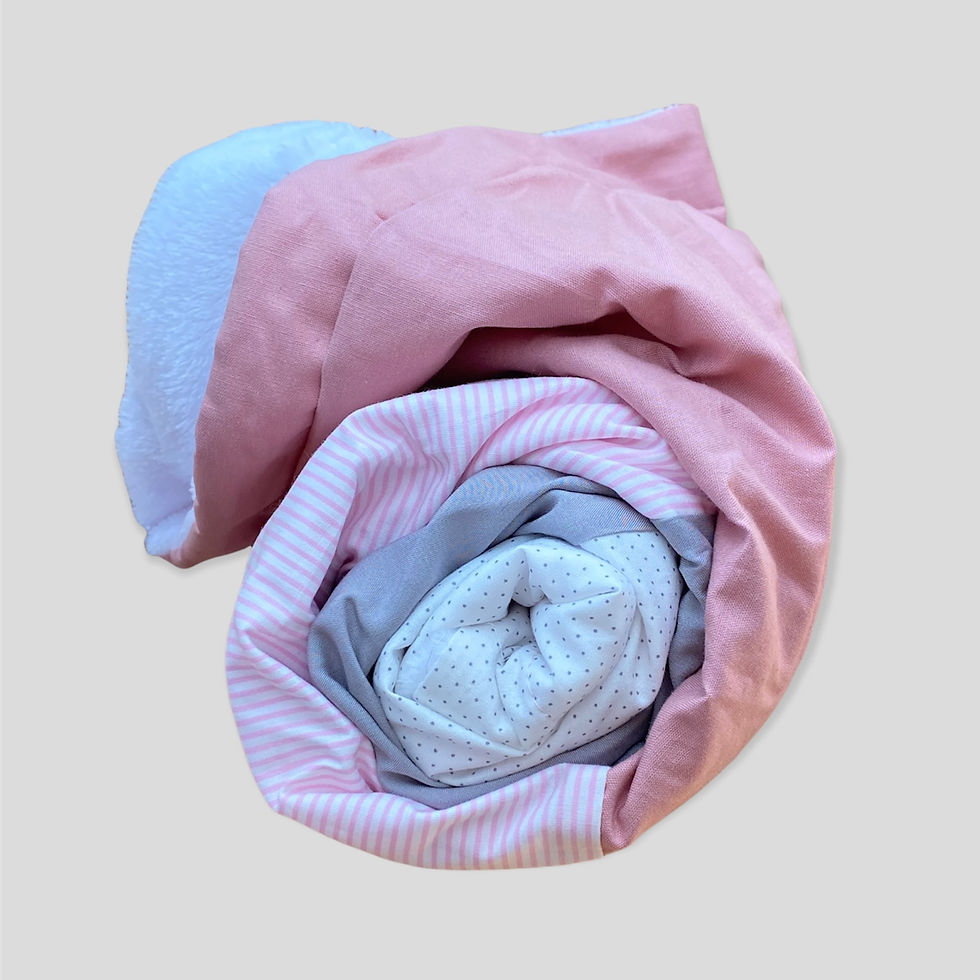 Miniaturbild: BABYDECKE Rosa und Grau