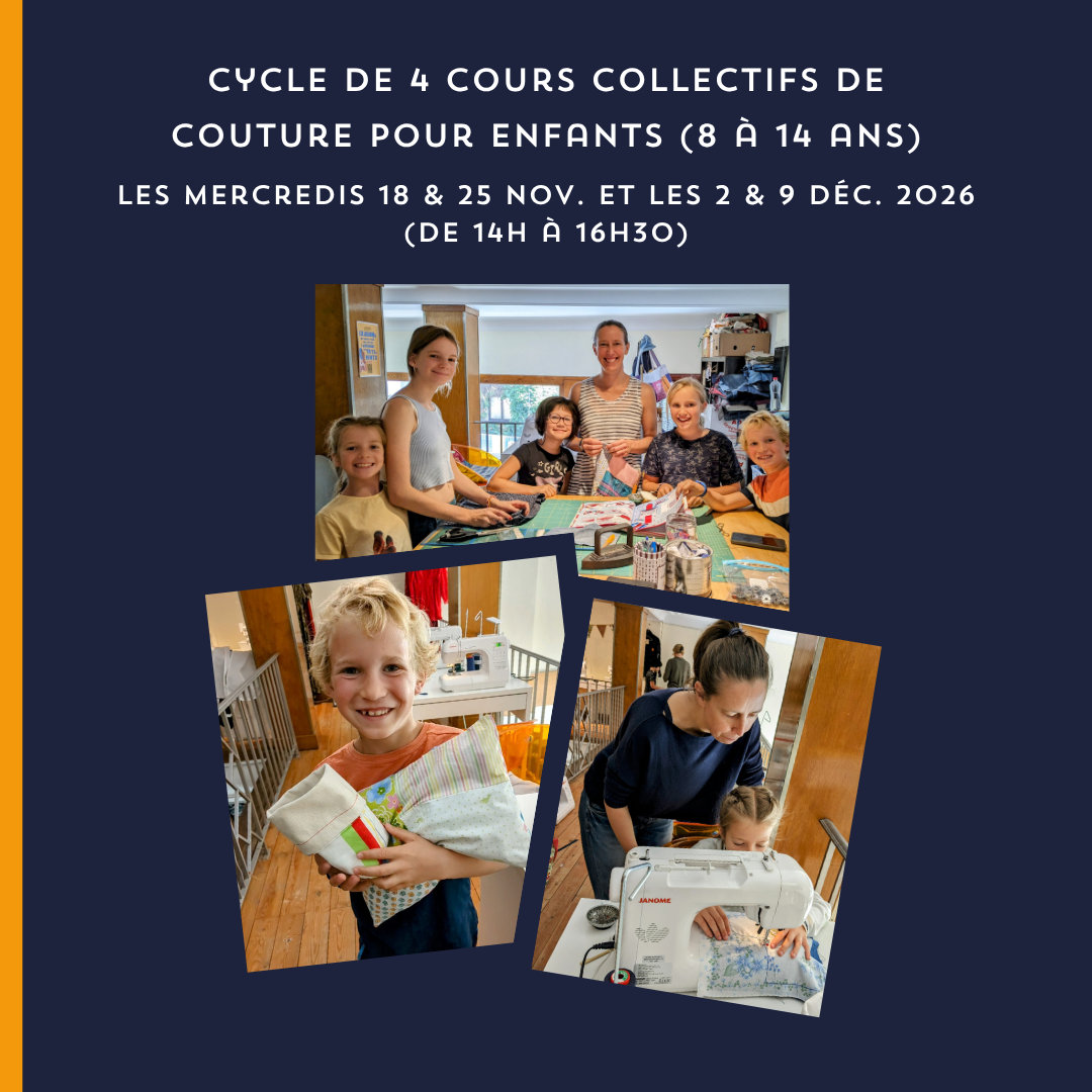 R-Use Fabrik / cours de couture / cours couture enfant / Bruxelles / Ixelles 