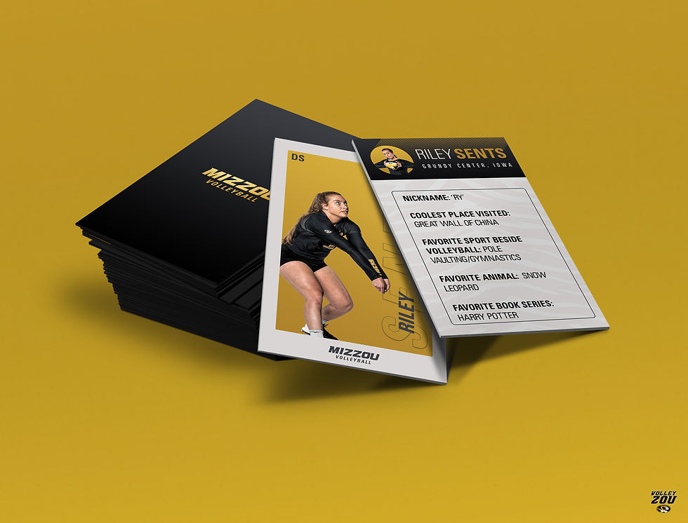 Riley Sents of Mizzou Volleyball trading card